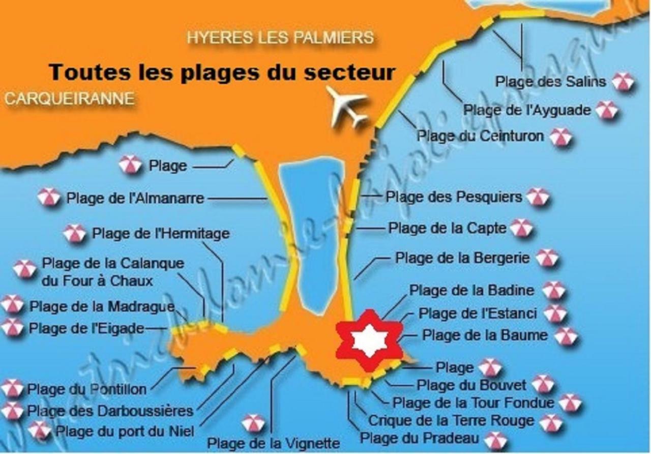 Magnifique Parc De La Presqu'Ile Avec Piscine Et Plage Face A Porquerolles ! Hyères Екстериор снимка
